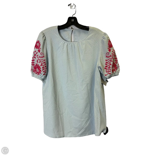 Top Short Sleeve By Shein In Blue, Size: Xl
