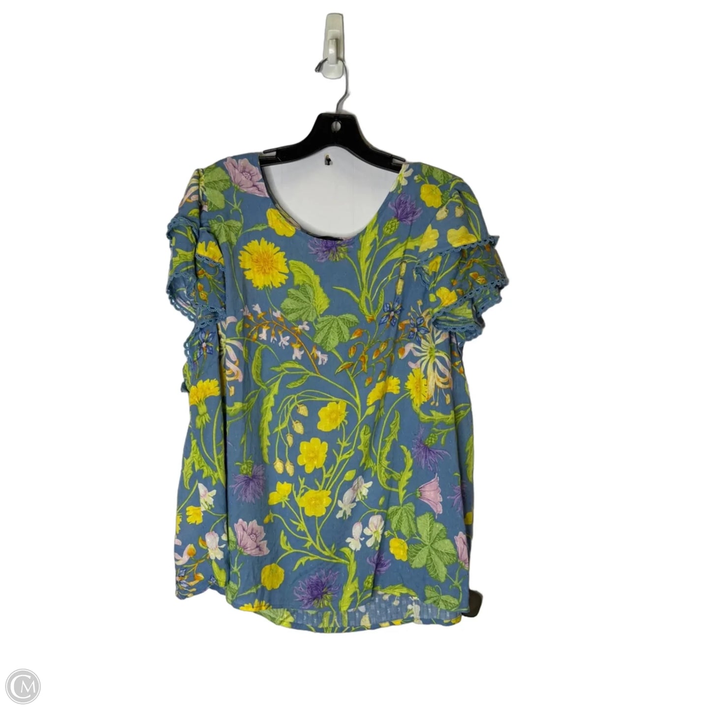 Top Short Sleeve By Rachel Roy In Blue, Size: 2x