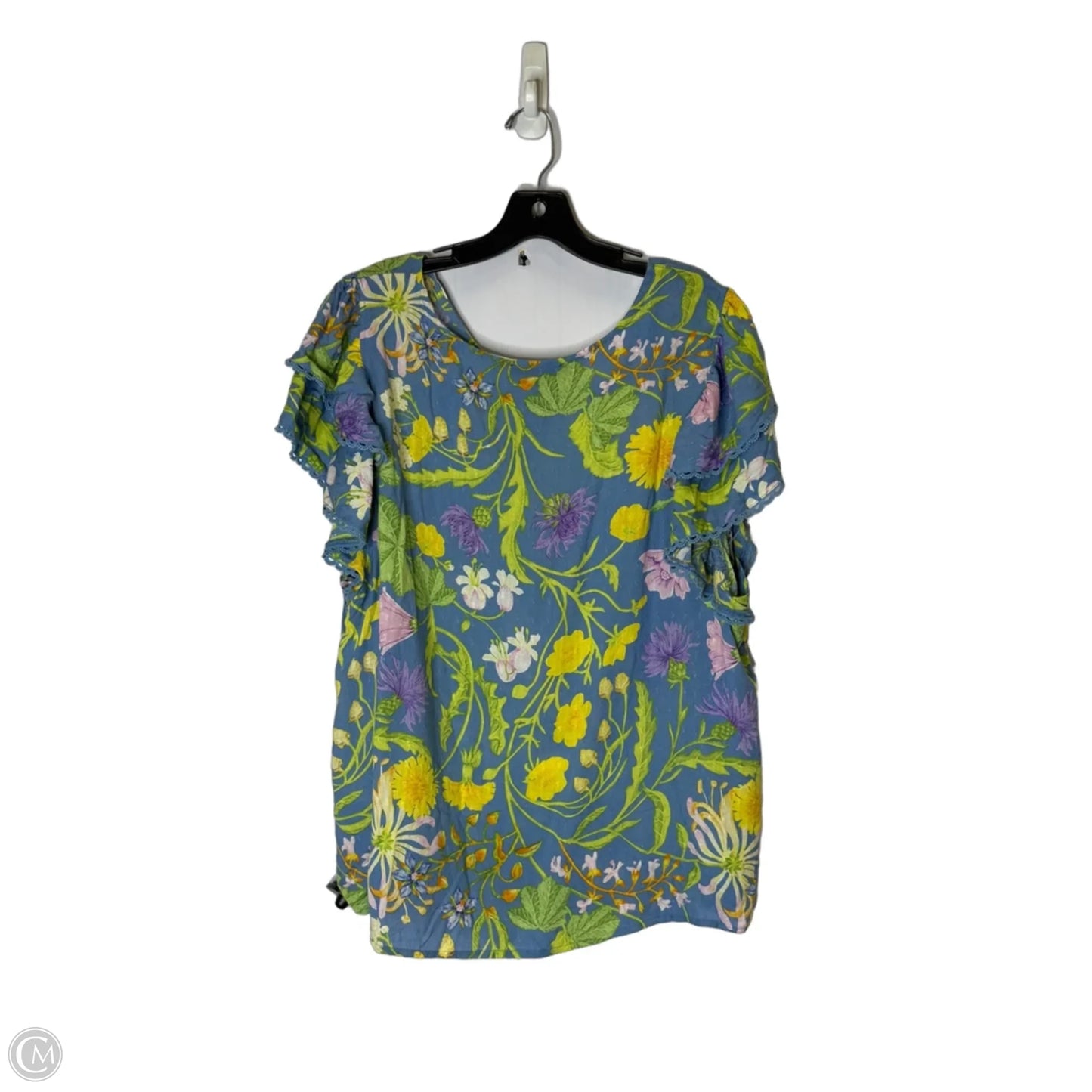 Top Short Sleeve By Rachel Roy In Blue, Size: 2x