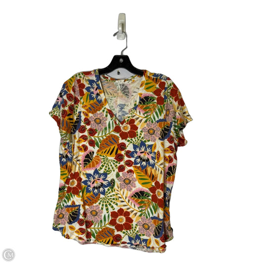 Top Short Sleeve By C And C In Multi-colored, Size: 1x
