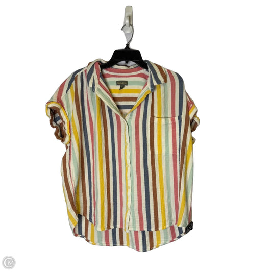 Top Short Sleeve By Style And Company In Striped Pattern, Size: Xl