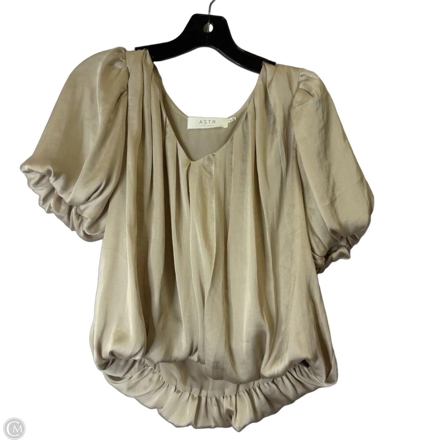 Top Short Sleeve By Astr In Beige, Size: M