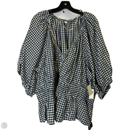 Top Short Sleeve By Old Navy In Blue & White, Size: 4x