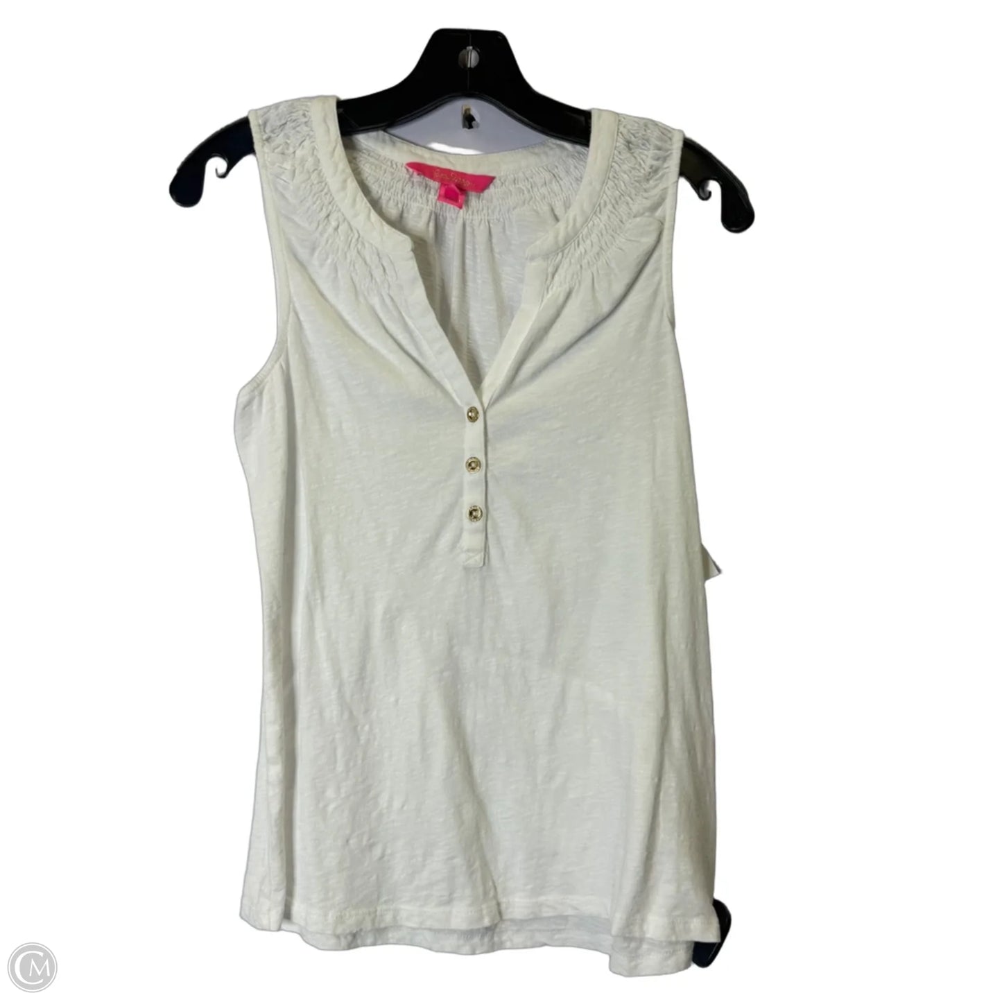 Top Sleeveless By Cmb In White, Size: S