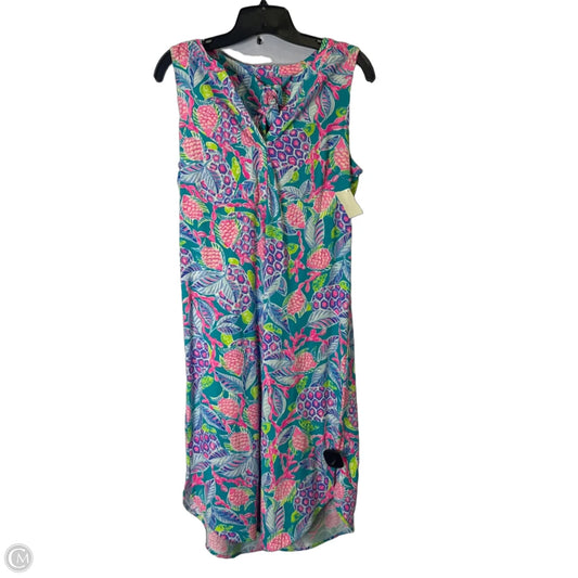 Dress Casual Midi By Cmb In Green & Pink, Size: S