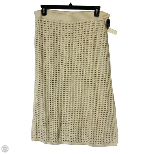 Skirt Midi By Clothes Mentor In Cream, Size: L