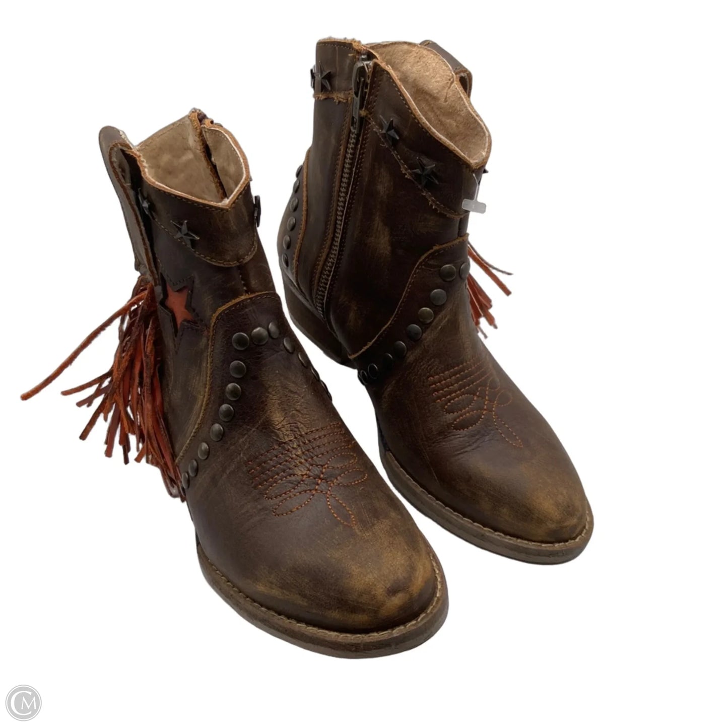 Boots Western By Clothes Mentor In Brown & Orange, Size: 7