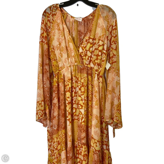 Dress Casual Maxi By Pink Lily In Orange, Size: M