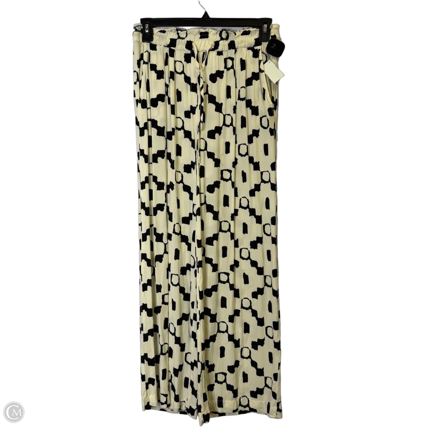 Pants Wide Leg By H&m In Black & Cream, Size: 10