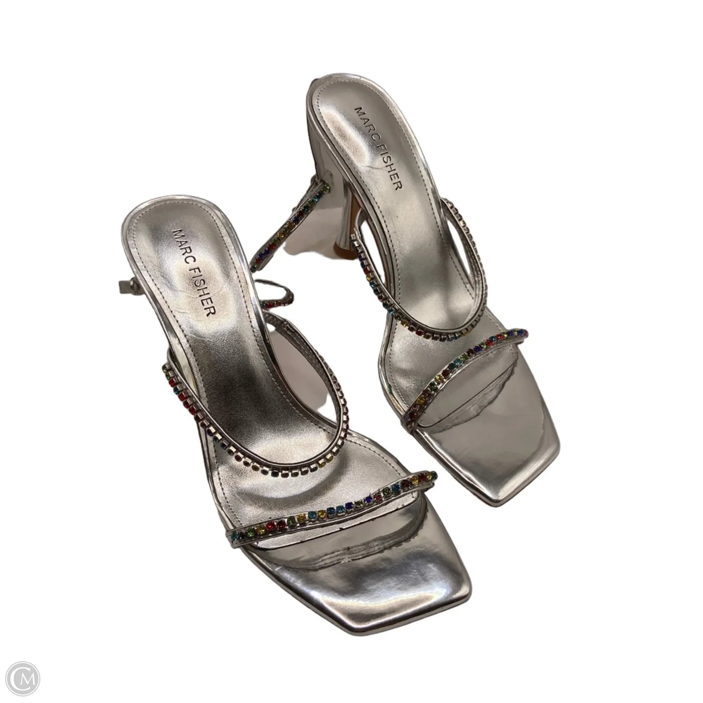 Shoes Heels Stiletto By Marc Fisher In Silver, Size: 9.5