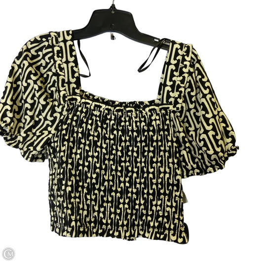 Top Short Sleeve By Monteau In Black & White, Size: Xl