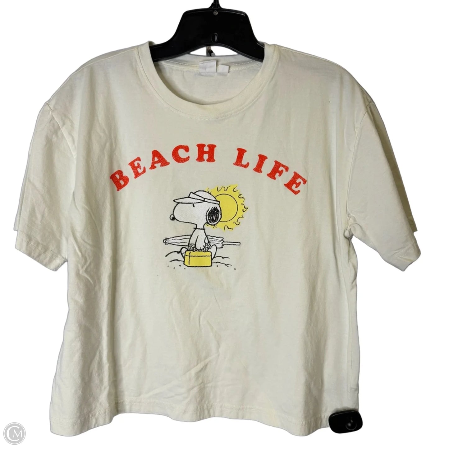 Top Short Sleeve Basic By Gap In Cream, Size: M