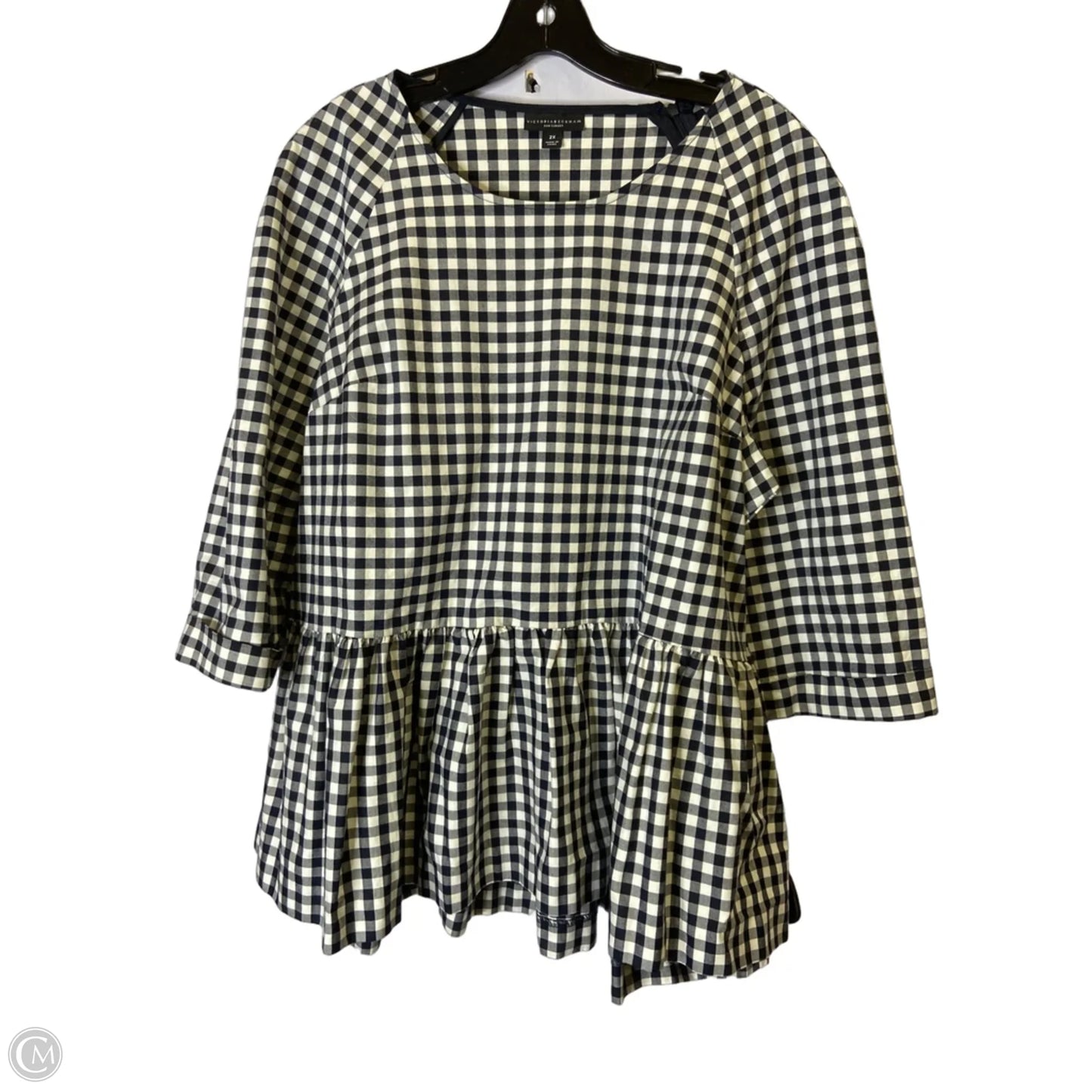 Top Short Sleeve By Target-designer In Blue & White, Size: 2x