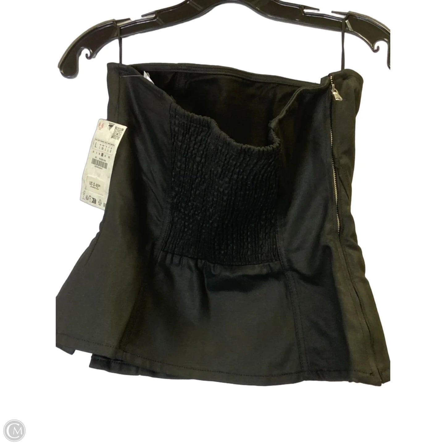 Top Sleeveless By Zara In Black, Size: L