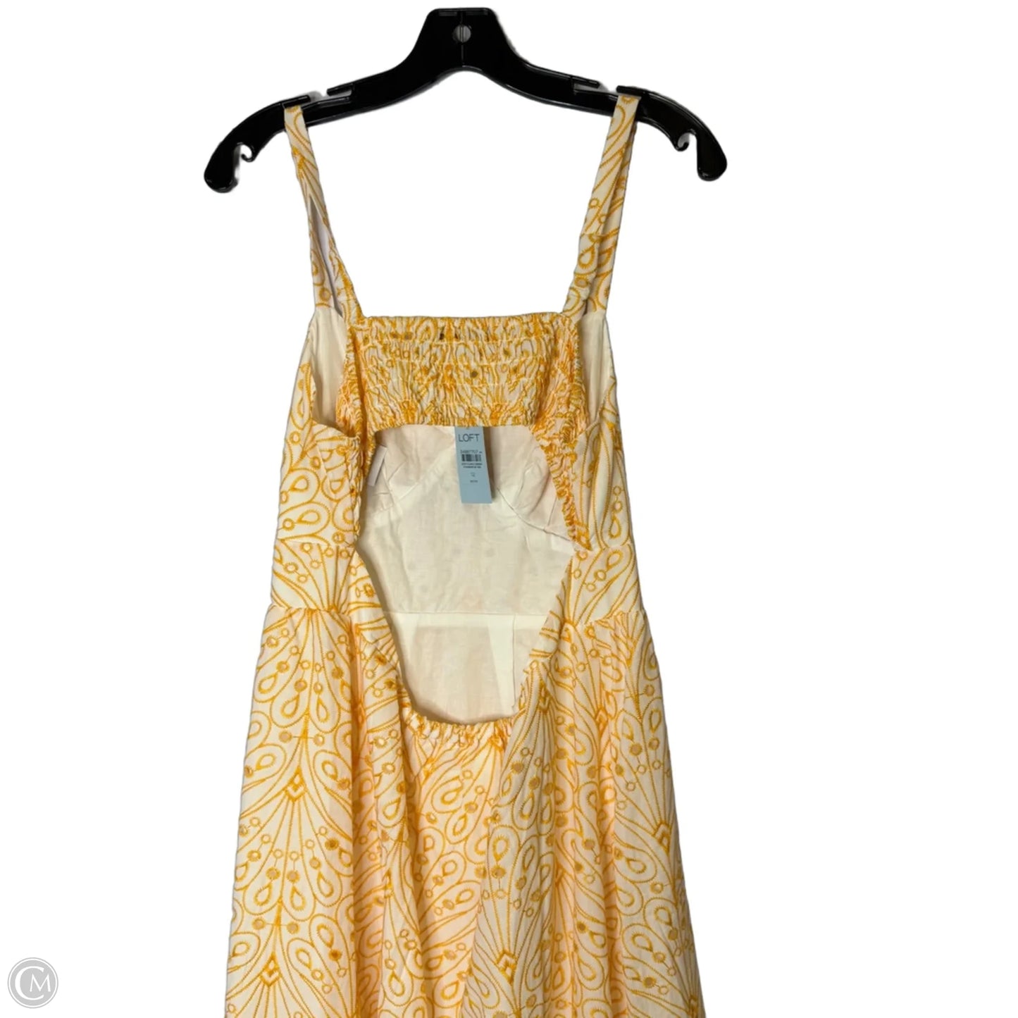 Dress Casual Maxi By Loft In White & Yellow, Size: 12p