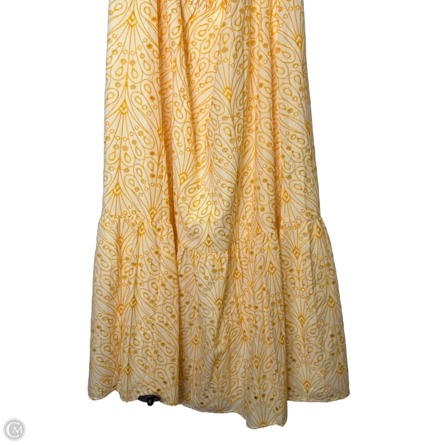 Dress Casual Maxi By Loft In White & Yellow, Size: 12p