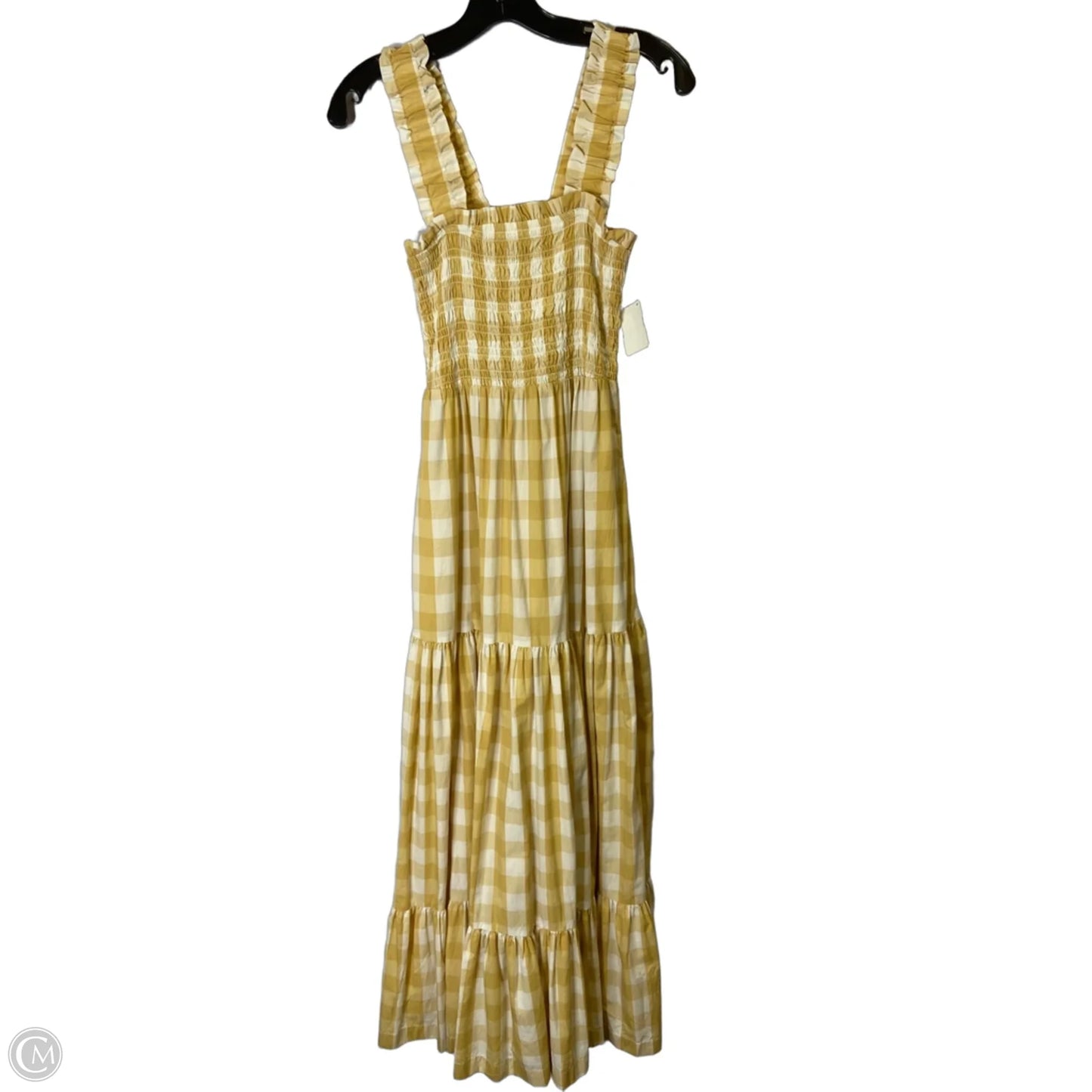 Dress Casual Maxi By Abercrombie And Fitch In White & Yellow, Size: M
