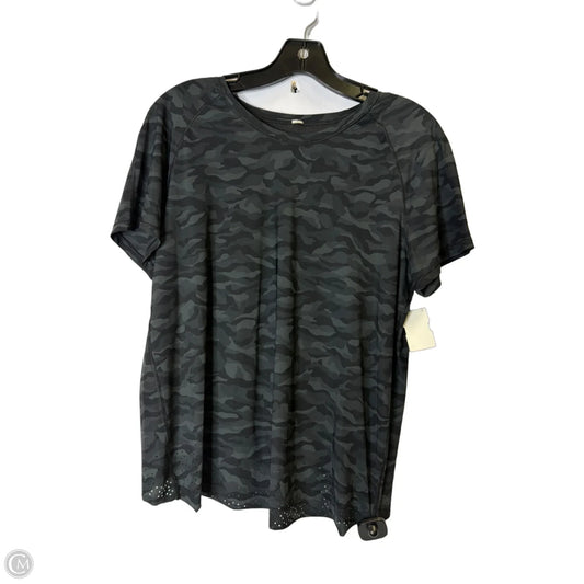 Athletic Top Short Sleeve By Lululemon In Camouflage Print, Size: M