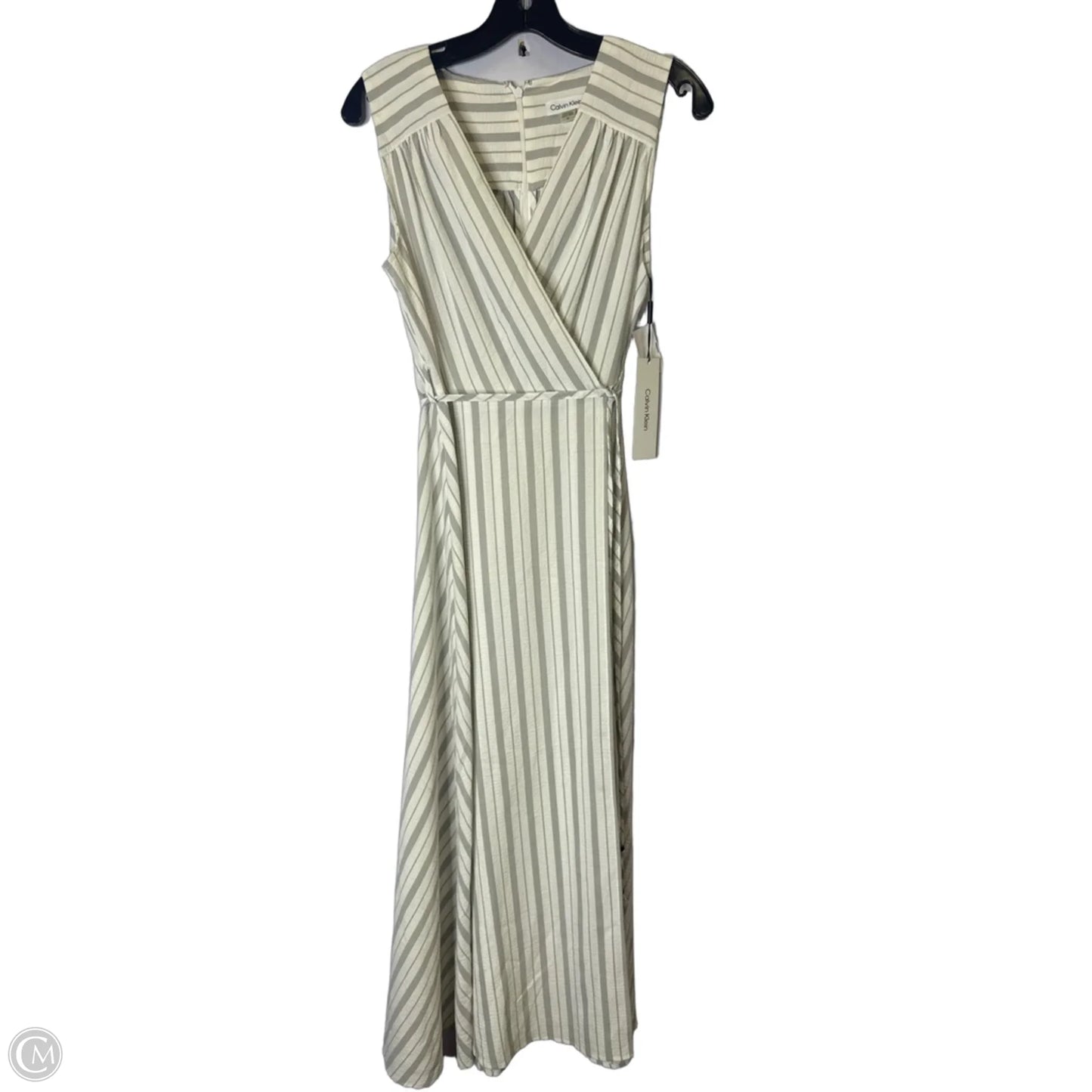 Dress Casual Maxi By Calvin Klein In Striped Pattern, Size: 10