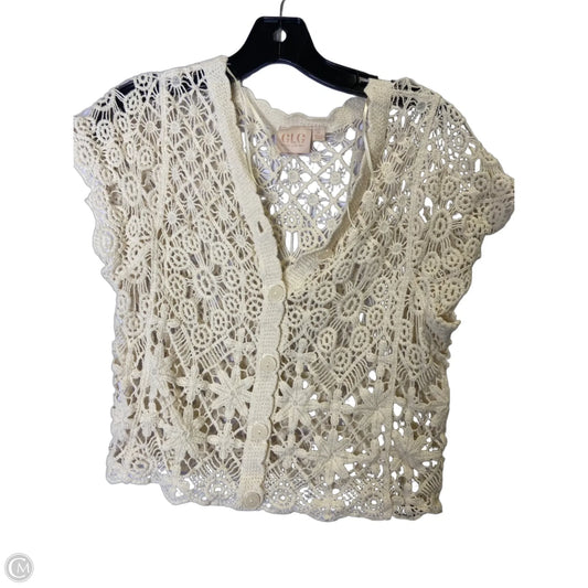 Cardigan By Good Luck Gem In Cream, Size: M
