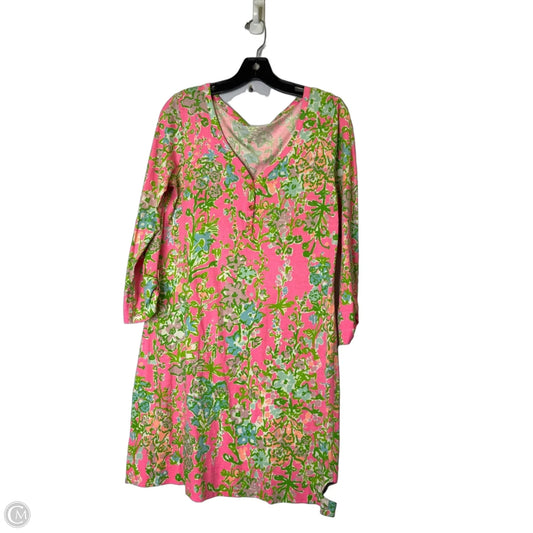 Dress Casual Short By Cmb In Green & Pink, Size: M