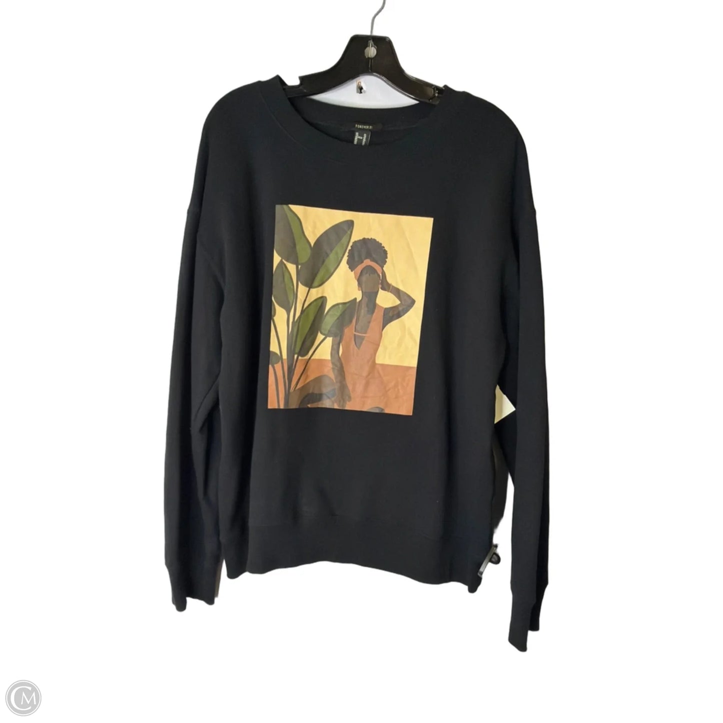 Sweatshirt Crewneck By Forever 21 In Black, Size: Xl