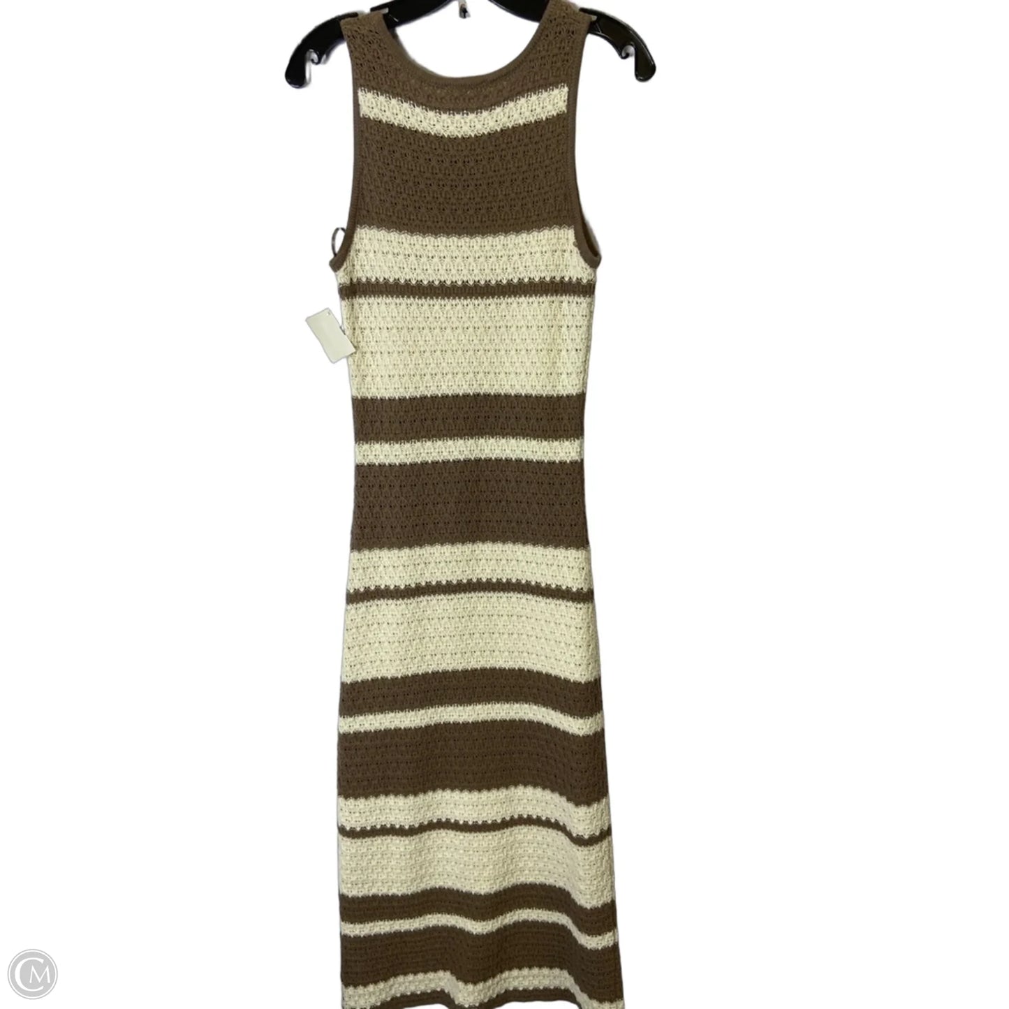 Dress Casual Maxi By Urban Daizy In Brown & Cream, Size: L