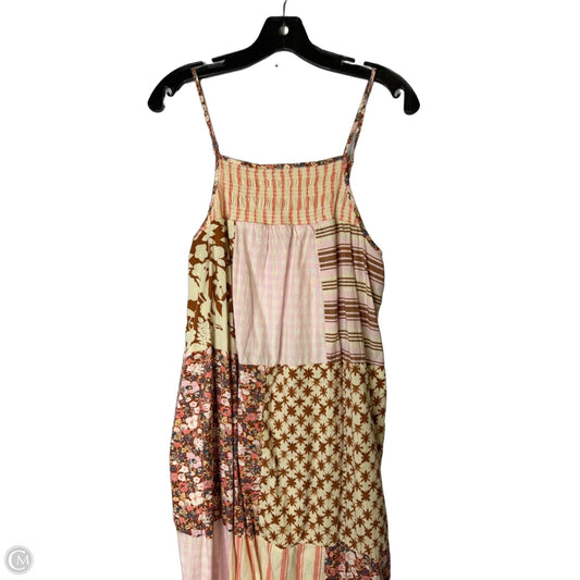 Dress Casual Maxi By Universal Standard In Brown & Pink, Size: M