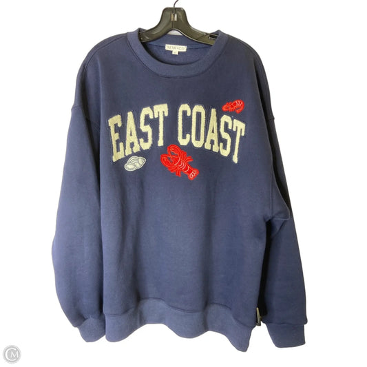 Sweatshirt Crewneck By Clothes Mentor In Navy, Size: L