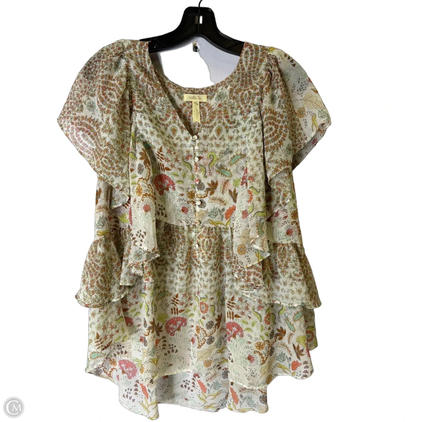 Top Short Sleeve By Matilda Jane In White, Size: M