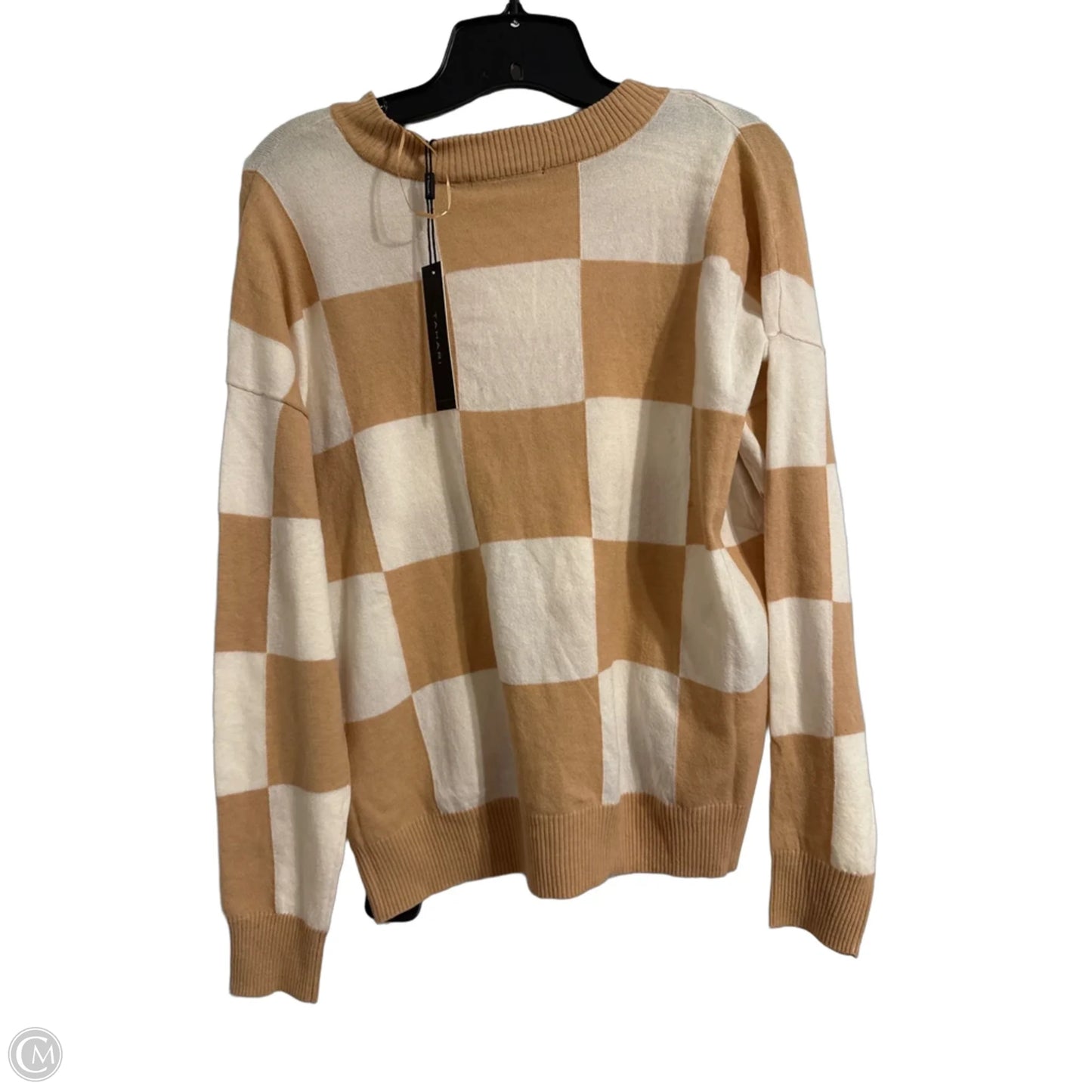 Top Long Sleeve By T Tahari In Checkered Pattern, Size: S