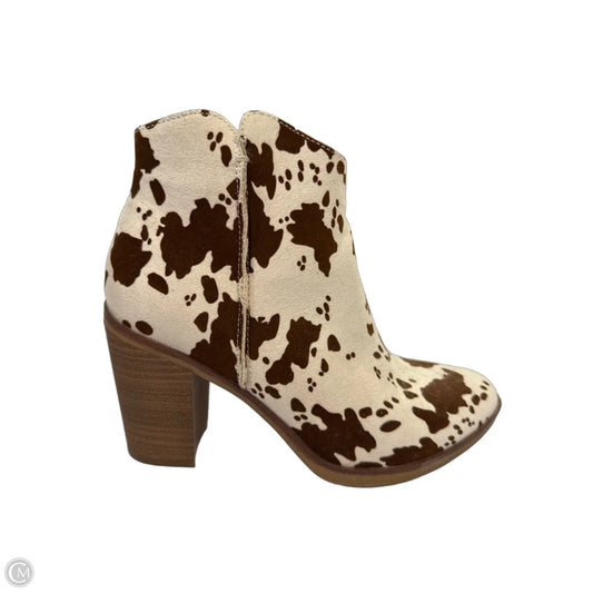 Boots Ankle Heels By Altard State In Brown & Cream, Size: 6