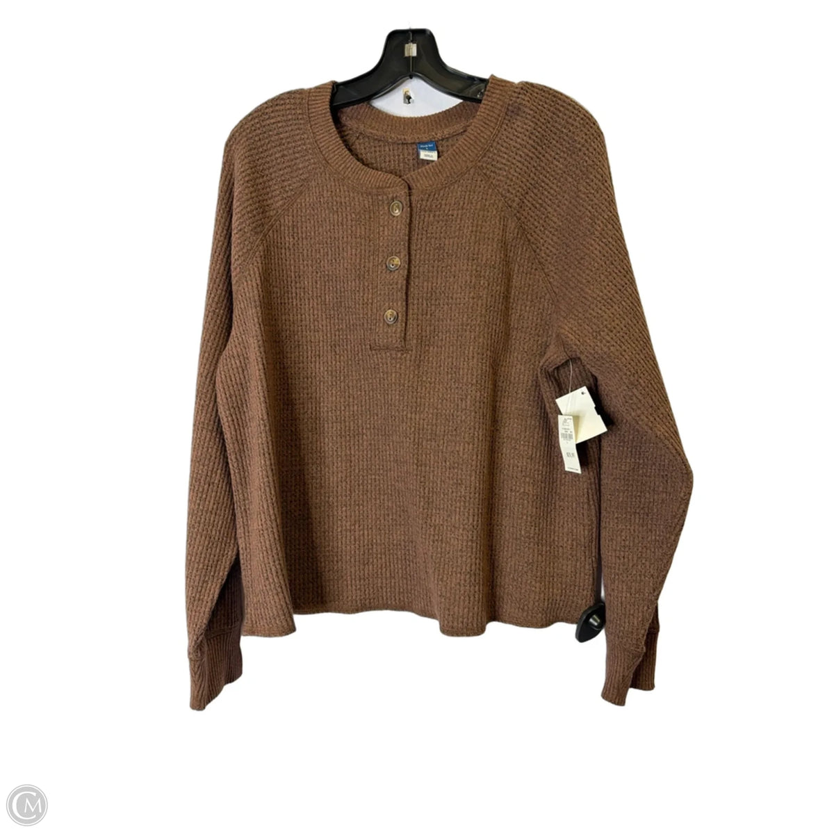 Top Long Sleeve By Old Navy In Brown, Size: L