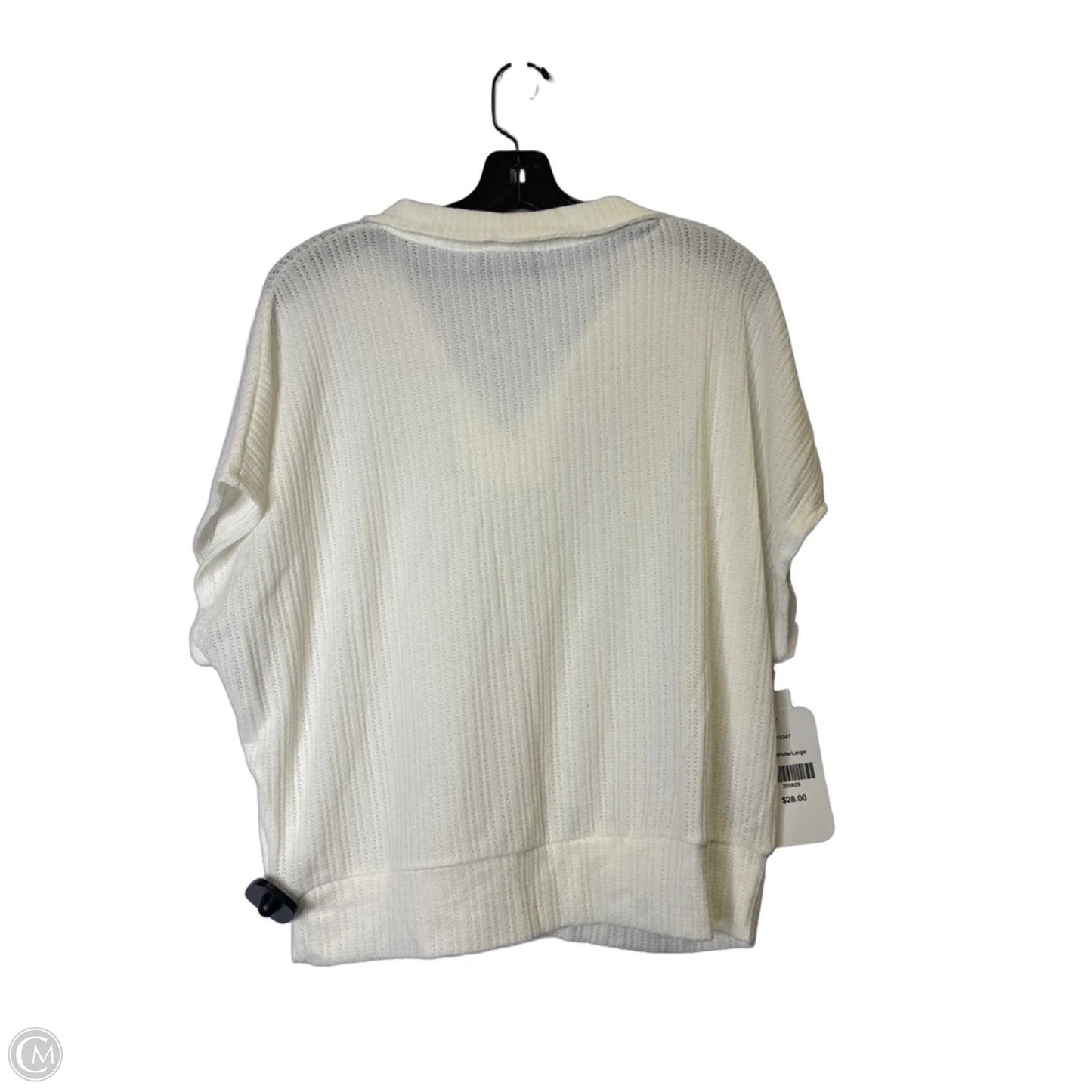 Top Short Sleeve By Clothes Mentor In Cream, Size: L
