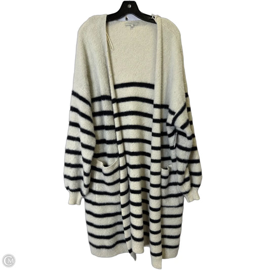 Sweater Cardigan By Favlux In Striped Pattern, Size: L