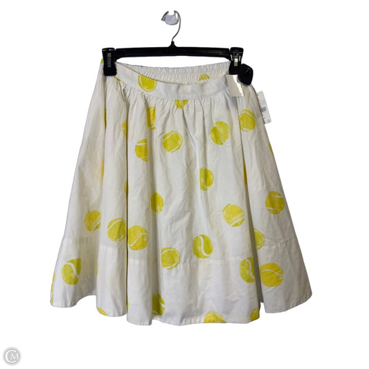 Skirt Midi By Maeve In White & Yellow, Size: M