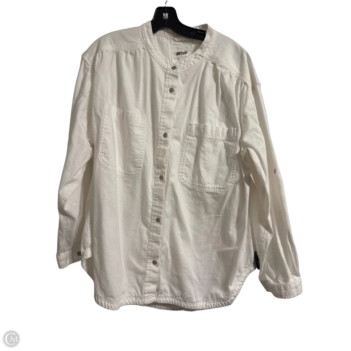 Jacket Shirt By Aerie In White, Size: L