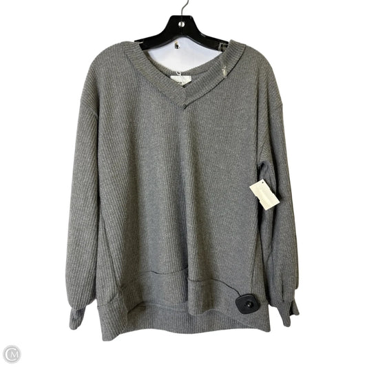 Top Long Sleeve By Andree By Unit In Grey, Size: S