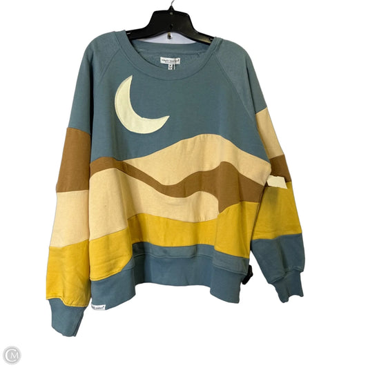 Sweatshirt Crewneck By Simply Southern In Blue & Brown, Size: M