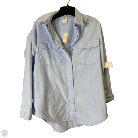 Jacket Shirt By Offline In Blue, Size: Xs