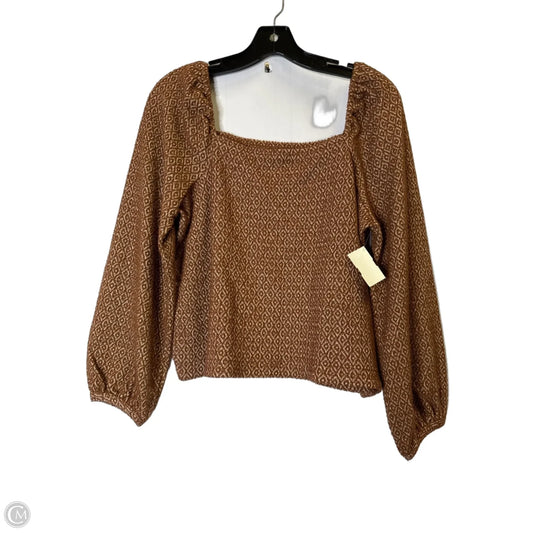 Top Long Sleeve By Madewell In Brown, Size: M