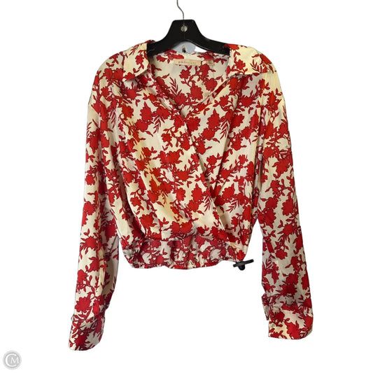 Top Long Sleeve By Philosophy In Red, Size: M