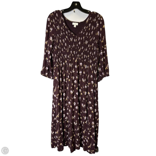 Dress Casual Midi By J. Jill In Purple, Size: Mp
