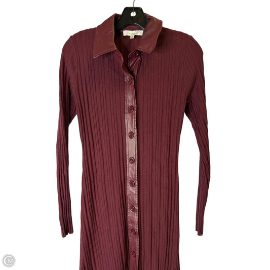 Dress Casual Midi By Clothes Mentor In Maroon, Size: S