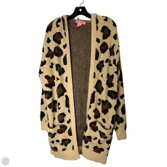 Sweater Cardigan By Clothes Mentor In Animal Print, Size: 2x