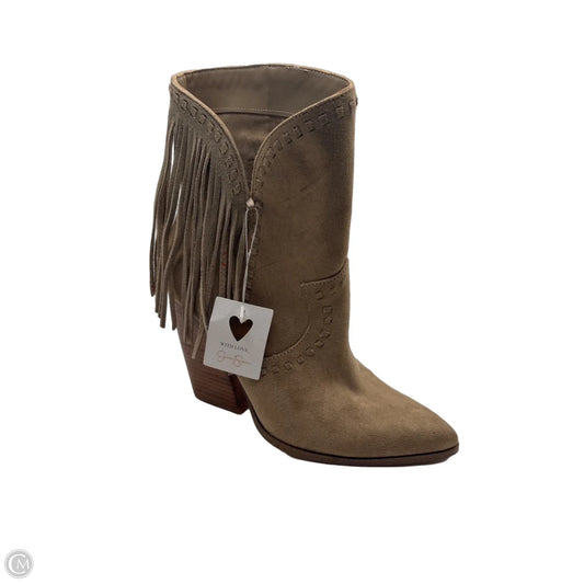 Boots Ankle Heels By Jessica Simpson In Tan, Size: 9.5