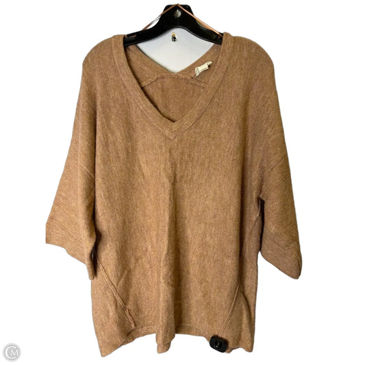 Sweater Short Sleeve By Loft In Orange, Size: L