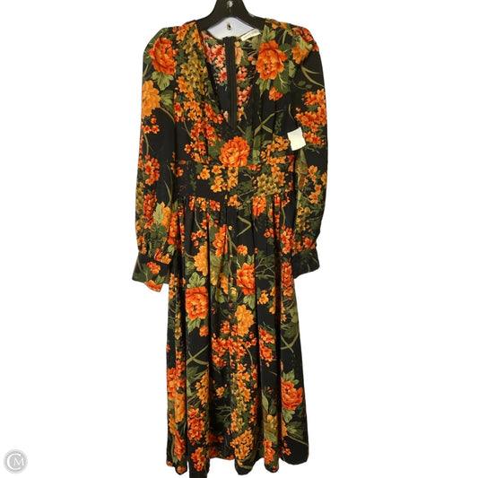 Dress Casual Maxi By Vestique In Black & Orange, Size: S