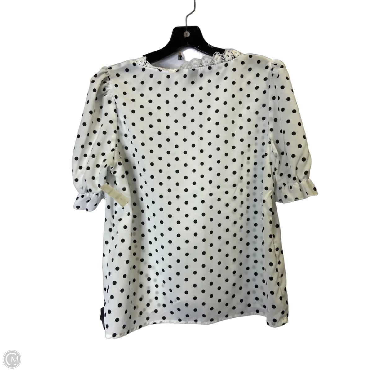 Top Short Sleeve By Shein In Polkadot Pattern, Size: 6