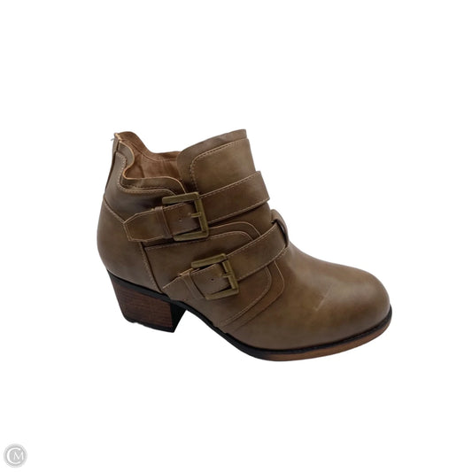 Boots Ankle Heels By Avenue In Brown, Size: 9.5